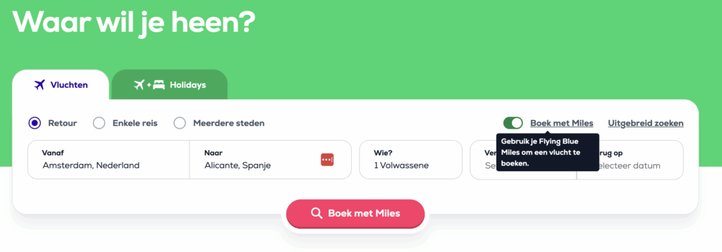 Miles uitgeven Transavia