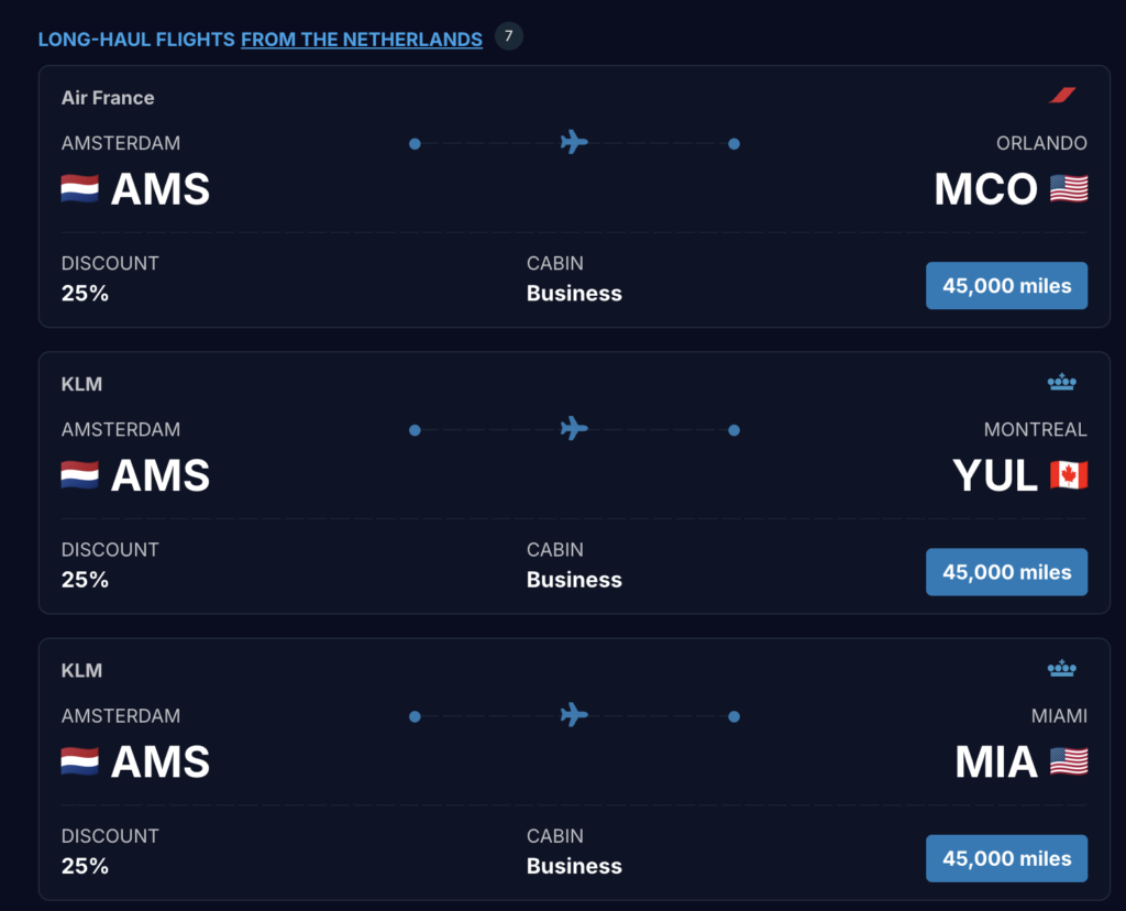 Makkelijk reward flights vinden
